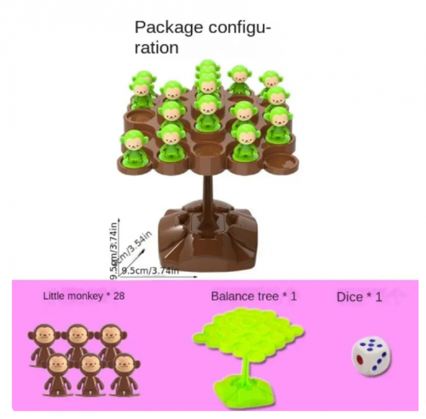 Mini Monkey Balance Tree Interaction Tabletop Game Montessori Math Toys - Image 2