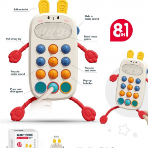 Silicone Pull String Activity Toy Phone Shape Sensory Toys