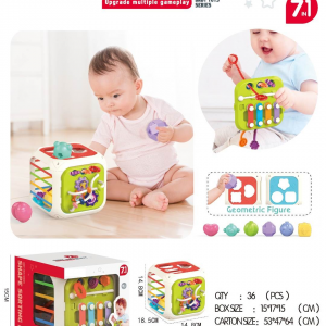 Sensory Educational 7 in 1 Color Cognition Rainbow Blocks Colorful Stacking Baby Montessori Toys 0-12 Months For Babies
