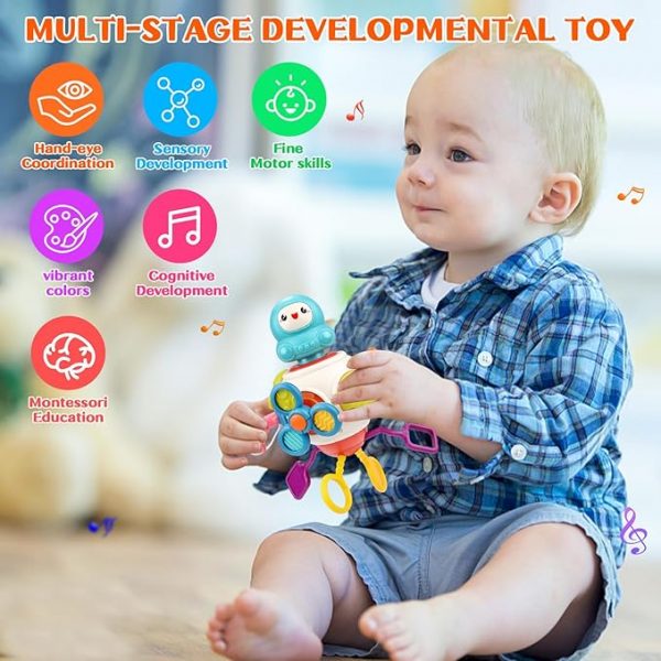 Montessori Toys for 1 2 Years Old Sensory Toys for Toddlers 1-3 8-in-1 Busy Board Activity Cube Baby Gifts for 6-18 Months Infant Boys Girls Airplane Plane Car Travel Toys Educational Learning - Image 2