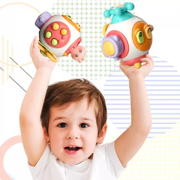 Busy Cube for Toddlers 1-3, Travel Toys for Toddlers 1 2 3 Years Old Sensory Board Cube Toy for Baby, Montessori Toys Educational Activity Cube - Image 4