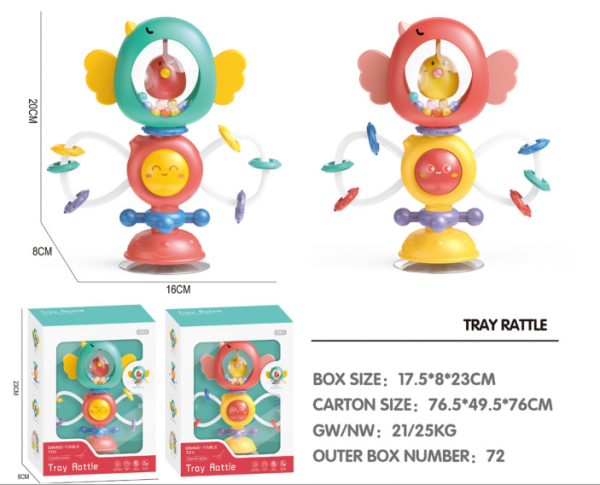 Baby Toys High Chair Toys Suction Cup Rattle Toys, Babies Toy for Sensory Play, Suitable for Boys & Girls from 3Months+