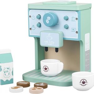 Kids Coffee Maker Kitchen Toy Playset - Toy Coffee Maker for Kids Interactive Wooden Toy Espresso Machine for Role-Playing Games