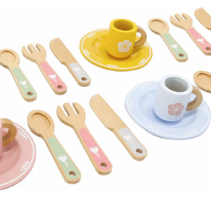 Wooden Toy Plates and Dishes for Kitchen Set