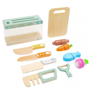 Wooden Pretend Play Kitchen Dishes Set