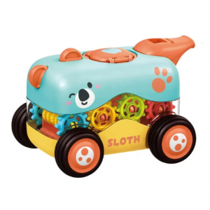Cartoon Precision Gear-Driven Early Education and Numeracy Teaching Toy Car with Whistle Durable and Drop-Resistant