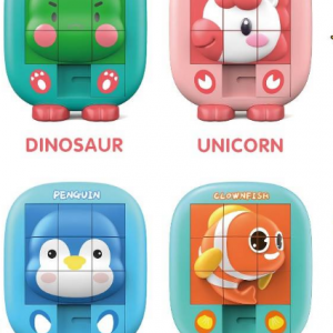 3D Cartoon Huarong Road Sliding Puzzle Board Children's Board Games Educational Toys Logic Spatial Thinking Training Nine Grids