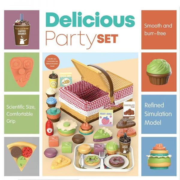 Picnic Toy Set for Kids Picnic Toddler Toys Fake Food Pretend Toys