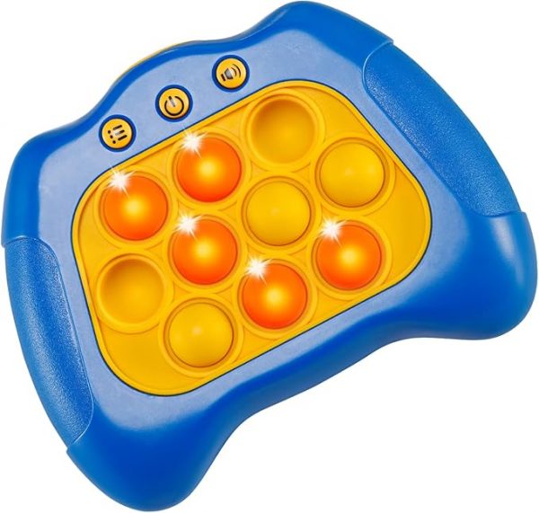 Pop Fidget Toy It Game, Pro It, Push Bubble Stress Light-Up Toys, Popits for Kids, Pattern-Popping 4 Modes, 30 Levels, Anti-Anxiety Autism Squeeze Sensory Children Adults Blue