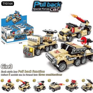 Building Blocks Pull Back Cars 6pcs Set