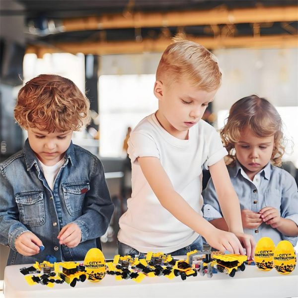 Easter Eggs with Construction Vehicles Blocks Toy - Image 3