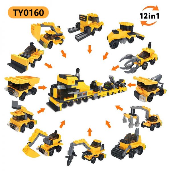 Easter Eggs with Construction Vehicles Blocks Toy