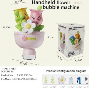 Handheld flower bubble machine