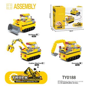 Line-drawing Induction Engineering Vehicle (DIY building block )