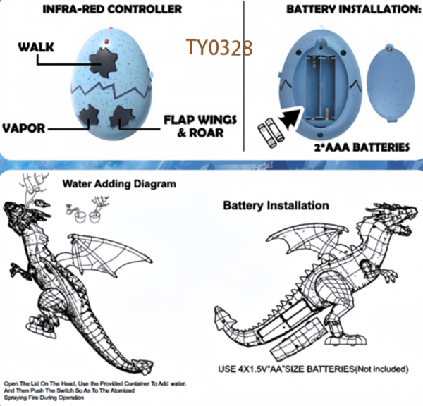 Infrared Remote Control Spray Dragon - Image 2