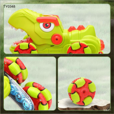 Dinosaur RC Car with Lights Music and Spray - Image 2