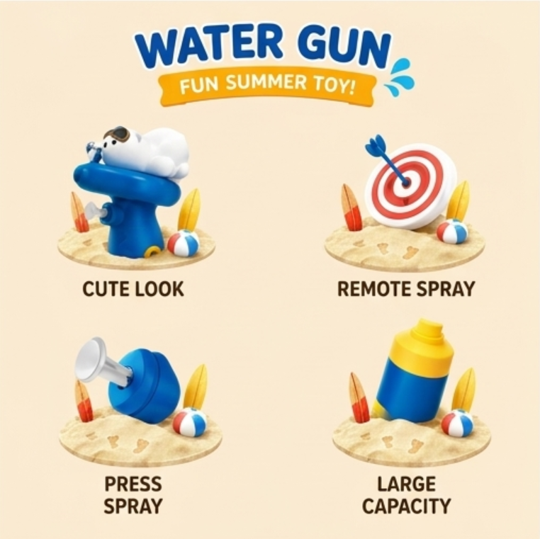 Cute Animal Water Guns Fun Water Fight- - Image 3