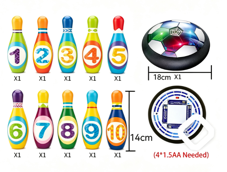 2-in-1 Hover Soccer & Bowling Set - Image 2